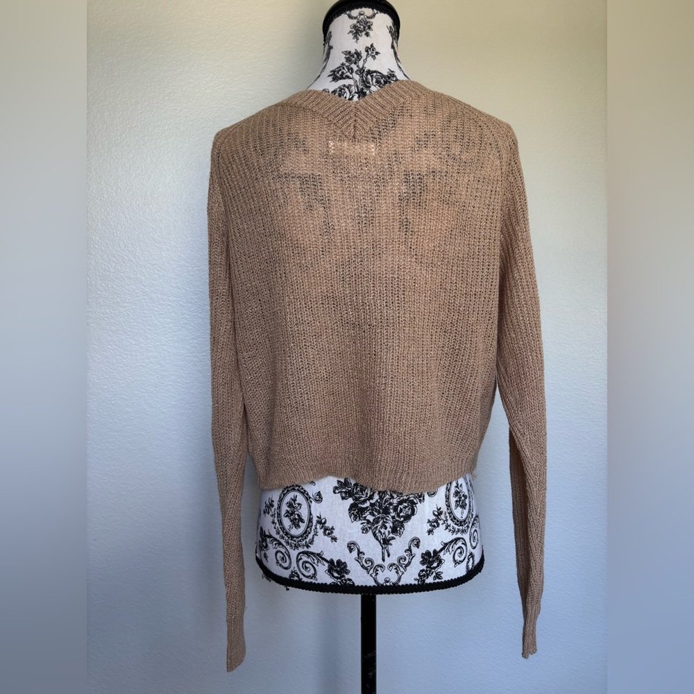 Better Be Tan V-Neck Sweater with Drawstring - Picture 4 of 11